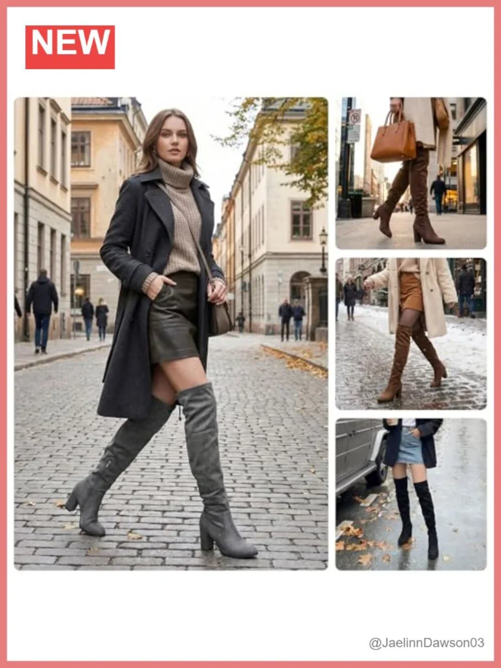 Over-the-Knee High Boots - Chunky Heel Fall Winter Vegan Suede